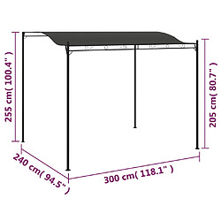 vidaXL Auvent de parasol 3 x 2,4 m Anthracite pas cher