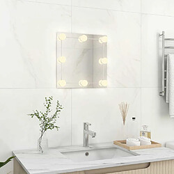 Avis Maison Chic Miroir mural avec lampes LED | Miroir Décoration pour Maison Salle de Bain Carré Verre -GKD15666