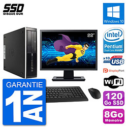 PC HP 8300 Elite SFF Ecran 22" Intel G630 RAM 8Go SSD 120Go Windows 10 Wifi - Occasion