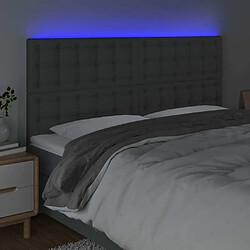 Avis Maison Chic Tête de lit scandinave à LED,meuble de chambre Gris foncé 200x5x118/128 cm Tissu -MN75669