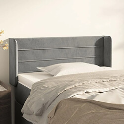 Maison Chic Tête de lit scandinave avec oreilles,meuble de chambre Gris clair 103x16x78/88 cm Velours -MN60053