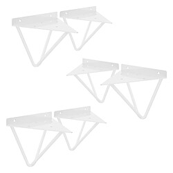 ML DESIGN MODERN LIVING 6x Support étagère d'angle triangle en métal blanc avec vis 160mm fixation mural 