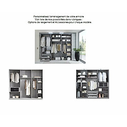 Acheter Inside 75 Armoire penderie blanche ARRON 3 portes battantes 4 tiroirs