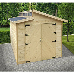 Solid Garage bois Torino - 20.88 m2 - 3.64 x 5.74 x 2.92 m - 28 mm