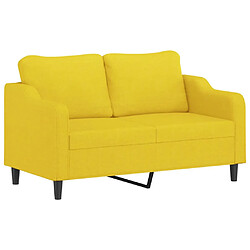 Avis vidaXL Ensemble de canapés 3 pcs avec coussins jaune clair tissu