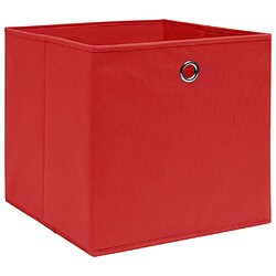 Maison Chic Lot de 10 Boîtes de rangement,Boîtes de stockage Tissu intissé 28x28x28 cm Rouge -MN133703