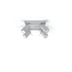 Luminaire Center Plafonnier RING acier gris 4 ampoules