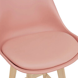 Helloshop26 Lot de 2 tabourets de bar siège avec dossier et repose-pied hêtre 105 cm rose 03_0002782 pas cher