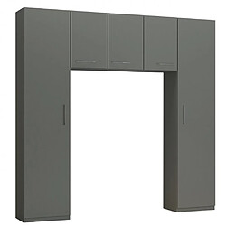 Inside 75 Ensemble de rangement pont 3 portes gris graphite mat largeur 230 cm