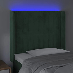 Acheter Maison Chic Tête de lit moderne à LED lumineuse pour chambre - Décoration de lit Vert foncé 93x16x118/128 cm Velours -MN21637