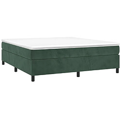 Avis Maison Chic Lit Adulte - Lit simple Lit à sommier tapissier et matelas moelleux - Meuble de Chambre - Vert foncé 200x200cm Velours -MN78210