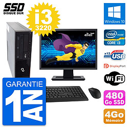 PC Fujitsu E910 DT Ecran 22" Intel i3-3220 RAM 4Go SSD 480Go Windows 10 Wifi - Occasion