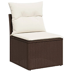 Avis vidaXL Salon de jardin avec coussins 9 pcs marron résine tressée