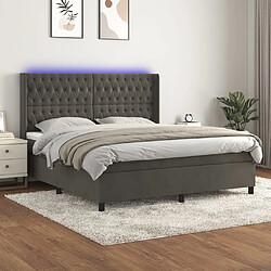 Sommier à lattes,Cadre à lattes de lit pour Adulte matelas et LED Gris foncé 160x200 cm -MN71381