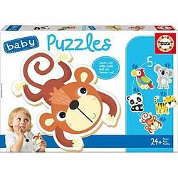 Educa Borras Set de 5 Puzzles Educa Enfant animaux 