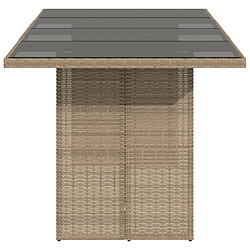 Avis vidaXL Table de jardin dessus en verre beige 190x80x74 cm