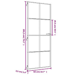 vidaXL Porte intérieure mince doré 83x201,5 cm verre trempé aluminium pas cher