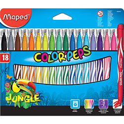 Maped feutres COLOR'PEPS Jungle, étui en carton de 18 ()