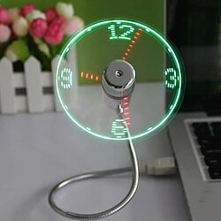 Totalcadeau Ventilateur avec horloge virtuelle Led USB