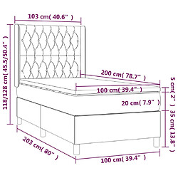 vidaXL Sommier à lattes de lit avec matelas Vert foncé 100x200 cm pas cher