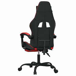 Maison Chic Chaise de jeu, Chaise gaming pivotante et repose-pied, Fauteuil gamer,Chaise de Bureau Noir et rouge Similicuir -GKD59942 pas cher