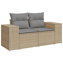 Avis vidaXL Salon de jardin avec coussins 5 pcs beige résine tressée