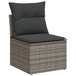 Acheter vidaXL Salon de jardin avec coussins 7 pcs gris résine tressée