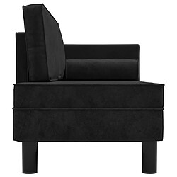 Avis vidaXL Chaise longue avec coussins et traversin noir velours