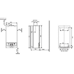 Chaudière murale gaz mixte Acléis BAS NOx NGLM24 7XN 24 kW ELM LEBLANC 7716705075