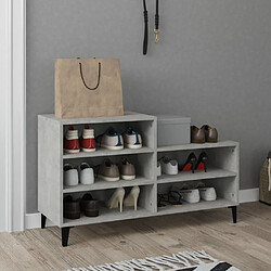 Maison Chic Armoire à Chaussures Gris béton,Meuble de Rangement à Chaussures 102x36x60 cm Bois d'ingénierie -MN37742