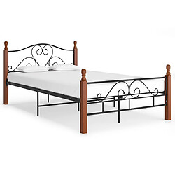 vidaXL Cadre de lit sans matelas noir métal 120x200 cm