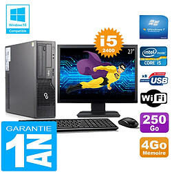 PC Fujitsu Esprimo E500 E85+ SFF I5-2400 RAM 4Go Disque 250Go Wifi W7 Ecran 27" - Occasion