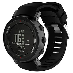 Wewoo Bracelet pour montre connectée Dragonne de remplacement en silicone SUUNTO Core ALU Noir 