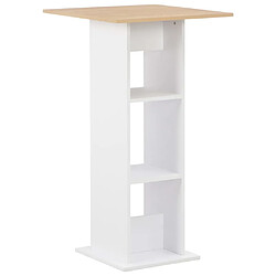 vidaXL Table de bar Blanc et chêne Sonoma 60x60x110 cm