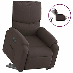 Maison Chic Fauteuil Relax pour salon, Fauteuil inclinable électrique marron foncé tissu -GKD25251