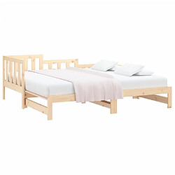 Avis Maison Chic Lit d'appoint 2x(80x200)cm,Lit coulissant Lit de repos Bois de pin massif -GKD93228