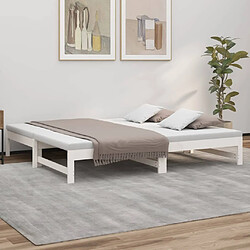 vidaXL Lit coulissant sans matelas blanc 2x(75x190) cm