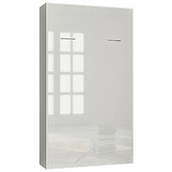 Inside 75 Armoire lit escamotable SMART-V2 blanc mat façade Gloss blanc brillant 120*200 cm