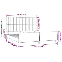 vidaXL Cadre de lit sans matelas noir velours pas cher