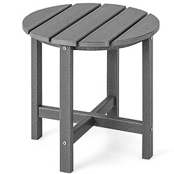 Helloshop26 Table basse de jardin en HDPE anti-uv charge max 100 kg table d’appoint intérieur extérieur gris 20_0009327