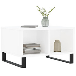 Avis Maison Chic Table basse,Table Console Table d'appoint, Table pour salon Blanc 60x50x36,5 cm Bois d'ingénierie -MN38146