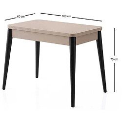 Avis Hanah Home Table de repas extensible Dolunay noir, mocha.