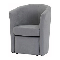 But Fauteuil cabriolet et pouf CLAYTON tissu Soro gris clair pas cher