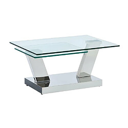 Acheter Vente-Unique Table basse avec plateaux pivotants - Verre trempé et acier inoxydable - Transparent - OYRUS de Maison Céphy