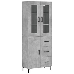 vidaXL Buffet haut Gris béton 69,5x34x180 cm Bois d'ingénierie