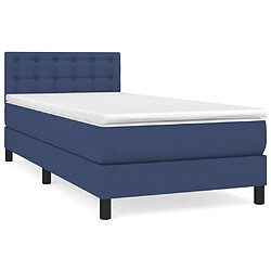 Maison Chic Lit Adulte - Lit simple Lit à sommier tapissier avec matelas moelleux - Meuble de Chambre - Bleu 80x200 cm Tissu -MN90085