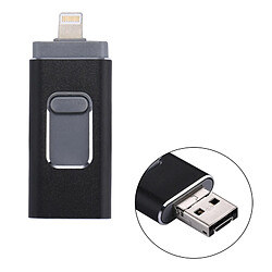 Wewoo Clé USB noir pour iPhone et iPad & iPod la plupart des smartphones Android PC 3 en 1 USB 2.0 Lightning 8 broches Micro USB 128 Go Flash Drive, 