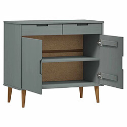 Maison Chic Buffet,Meuble de Rangement,commode pour salon,Cuisine MOLDE Gris 90x40x80 cm Bois massif de pin -MN10760 pas cher