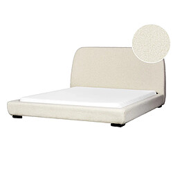 Beliani Lit avec sommier 160 x 200 cm en bouclé beige ROISEL 