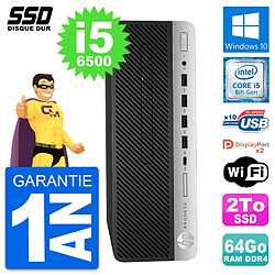 PC HP ProDesk 600 G3 SFF Intel Core i5-6500 RAM 64Go SSD 2To Windows 10 Wifi · Occasion 